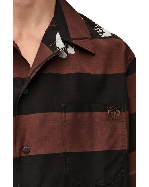 Loewe Multicolor Luxury Short Sleeve Shirt In Cotton And Silk for men