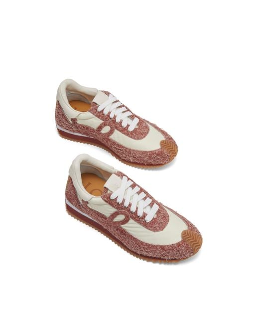 Loewe Pink Flow Runner Monogram Leather And Shell Trainers