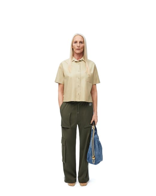 Loewe Metallic Cargo Trousers In Technical Jersey