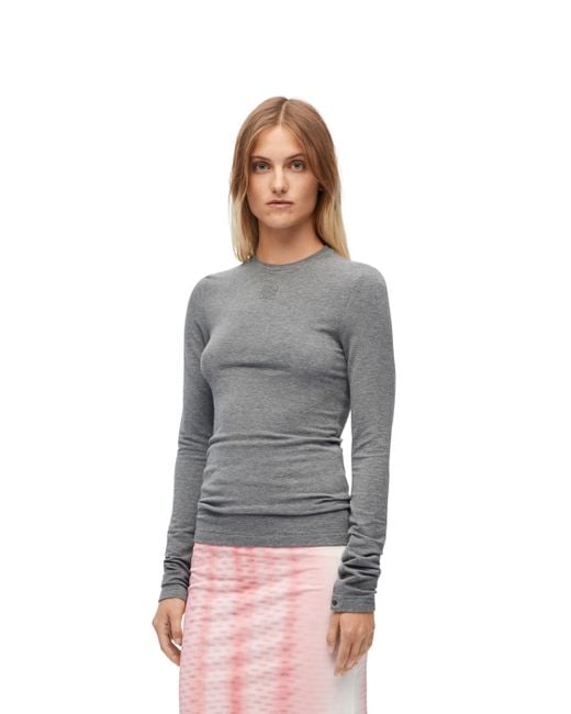 Loewe Multicolor Long Sleeve Top In Viscose And Cashmere