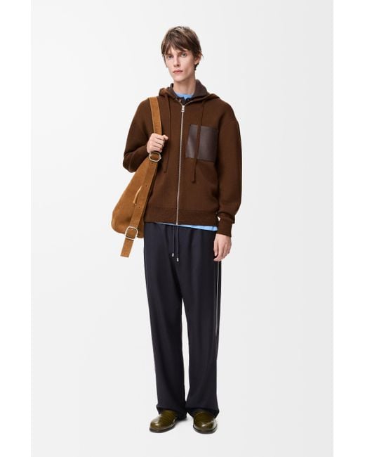 Loewe Brown Zip-Up Hoodie for men