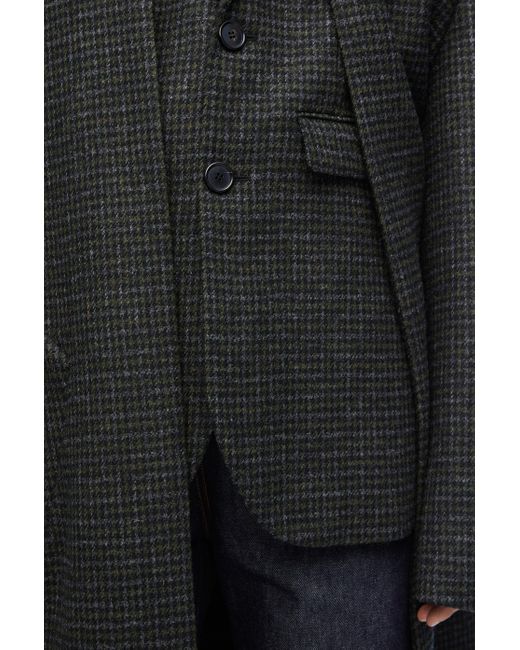 Loewe Black Double Layer Coat In Wool for men