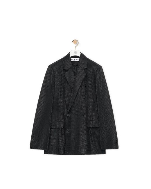 Loewe Black Luxury Embelisshed Jacket In Wool And Mohair for men