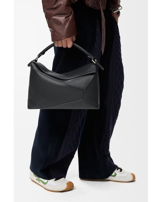 Loewe Black Puzzle Edge Large Leather Cross-body Bag for men