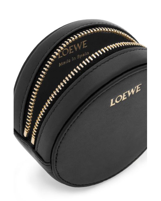 Loewe Black Luxury Pebble Cookie Key Holder In Shiny Nappa Calfskin For