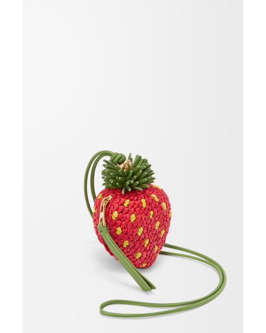Loewe White Strawberry Coin Purse