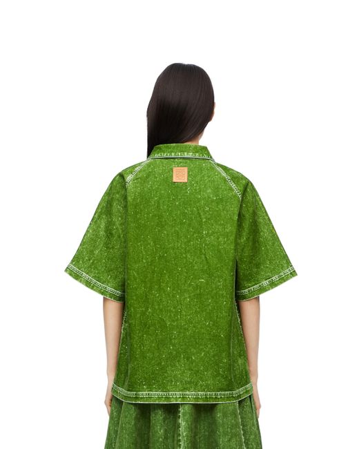 Loewe Green Luxury Polo Shirt In Denim