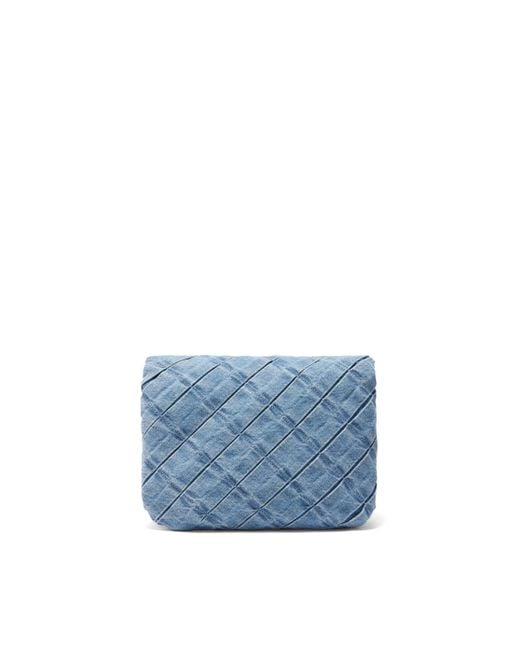 LOEWE セール★ GOYA PUFFER PLEATED BAG★BLUE Loewe Medium Goya Puffer Bag In Pleated Washed Denim in Blue