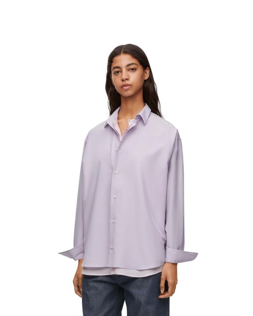 Loewe Red Double Layer Shirt In Cotton And Silk