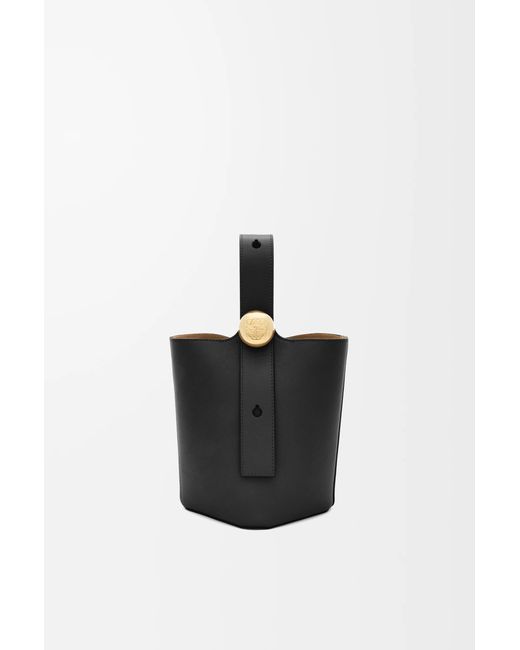 Loewe Black Pebble Mini Leather Bucket Bag