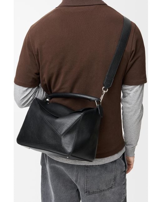 Loewe Black Large Puzzle Bag for men