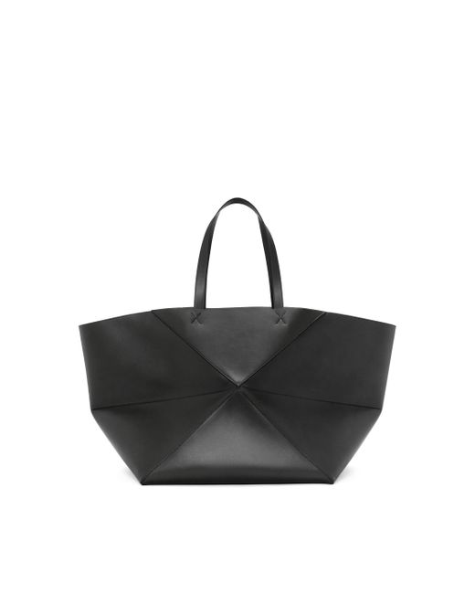 Loewe Black Luxury Xxl Puzzle Fold Tote In Shiny Calfskin for men