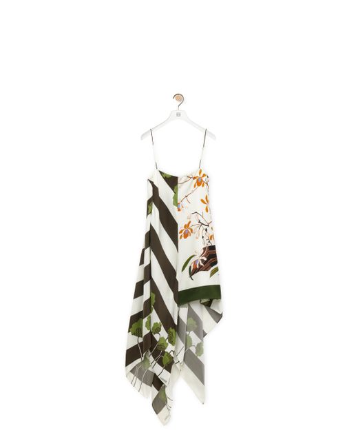 Loewe White Luxury Asymmetric Dress In Silk