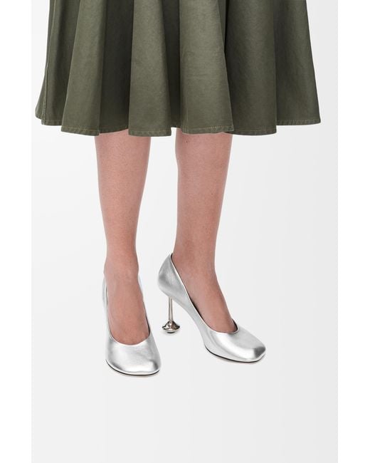 Loewe White Toy Pump In Laminated Lambskin