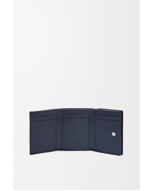 Loewe Blue Luxury Trifold Wallet In Soft Grained Calfskin for men