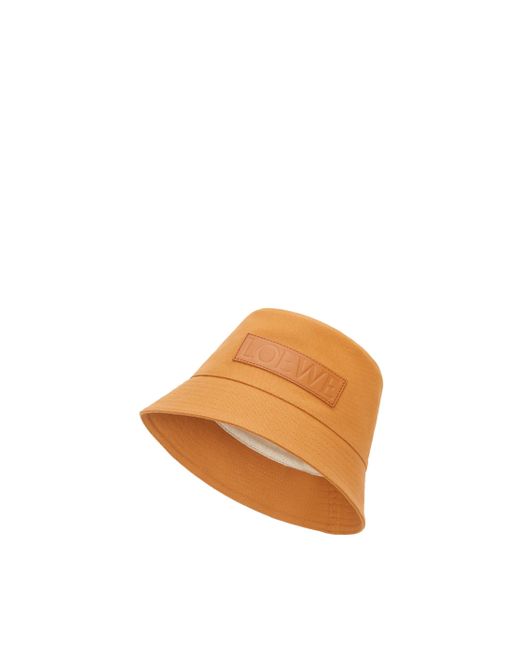 Loewe Orange Bucket Hat In Canvas