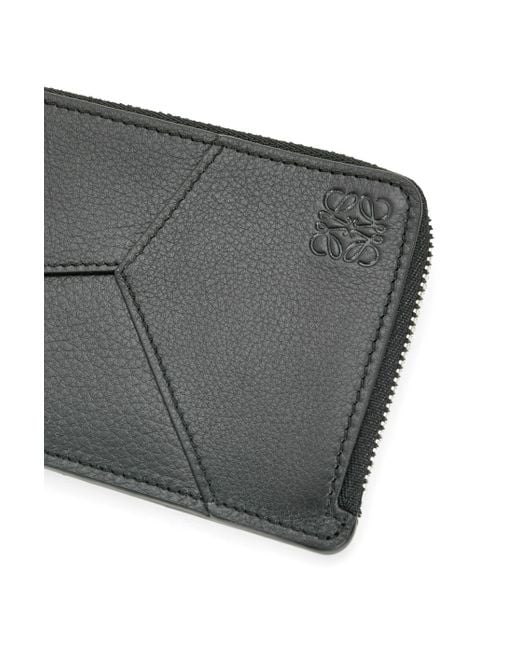 Loewe Black Luxury Puzzle Long Coin Cardholder In Classic Calfskin for men