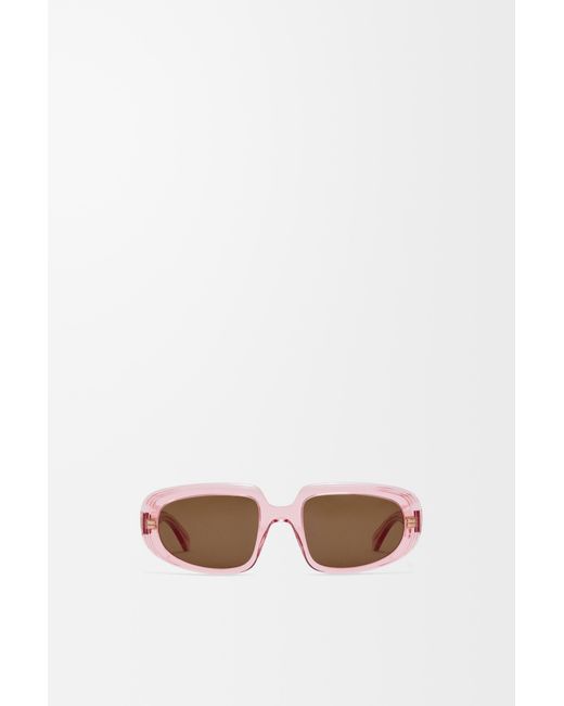 Loewe White Mini Anagram Steps Rectangular Sunglasses For