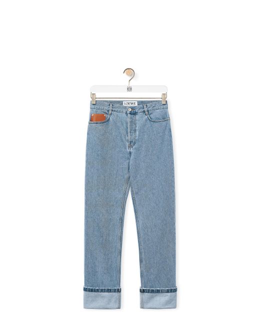 Loewe Blue Adjusted Fit Fisherman Turn-up Jeans In Denim for men