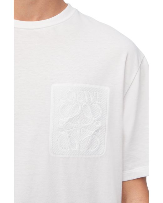 Loewe White Luxury Relaxed Fit T-shirt In Cotton for men