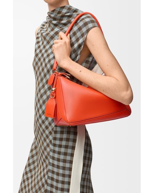 Loewe Red Medium Featherlight Puzzle Bag