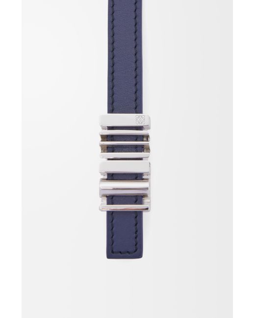 Loewe White Graphic Belt In Classic Calfskin