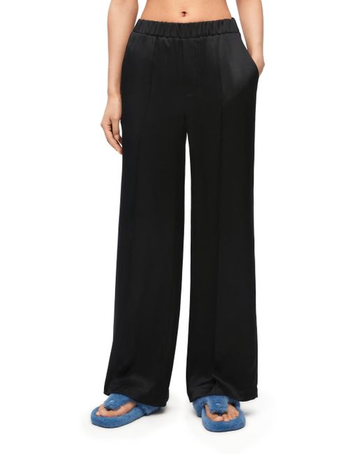 Loewe Black Luxury Pyjama Trousers In Silk For