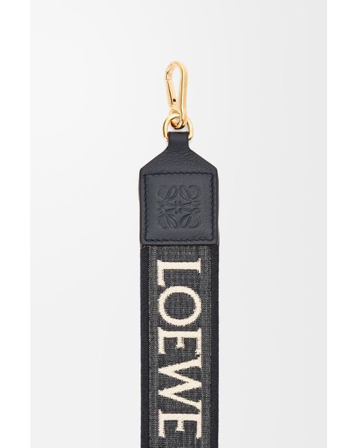 Bandolera Anagram En Jacquard Y Piel De Cuero Mujer Loewe de color Blue