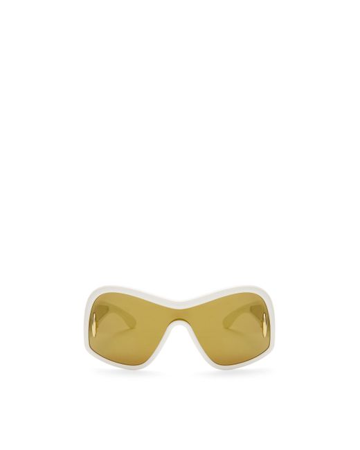 Loewe Yellow Luxury Square Mask Sunglasses In Acetate And Nylon For