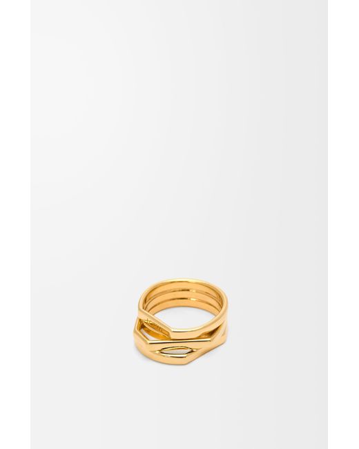 Loewe Metallic Stacked Ring In Sterling Silver