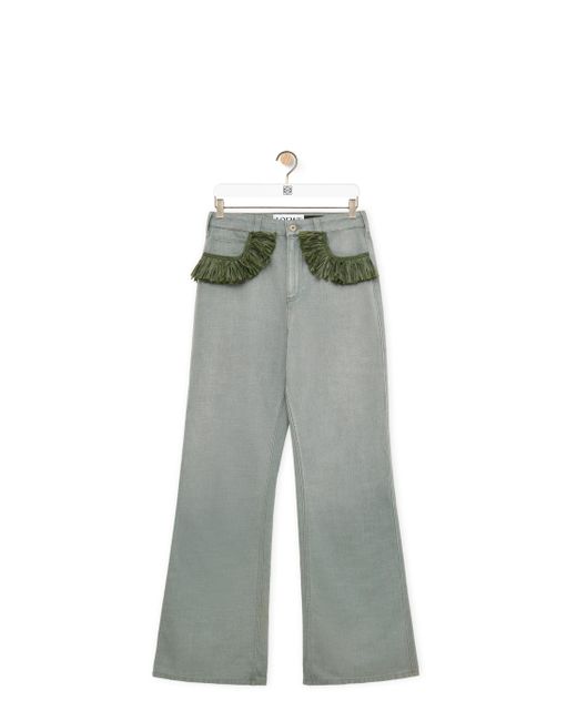 Loewe Metallic Bootleg Jeans In Denim