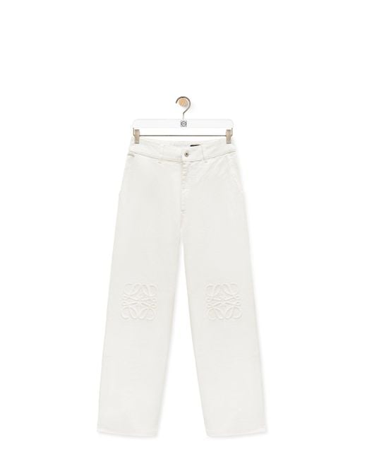 Loewe White Anagram baggy Jeans In Denim