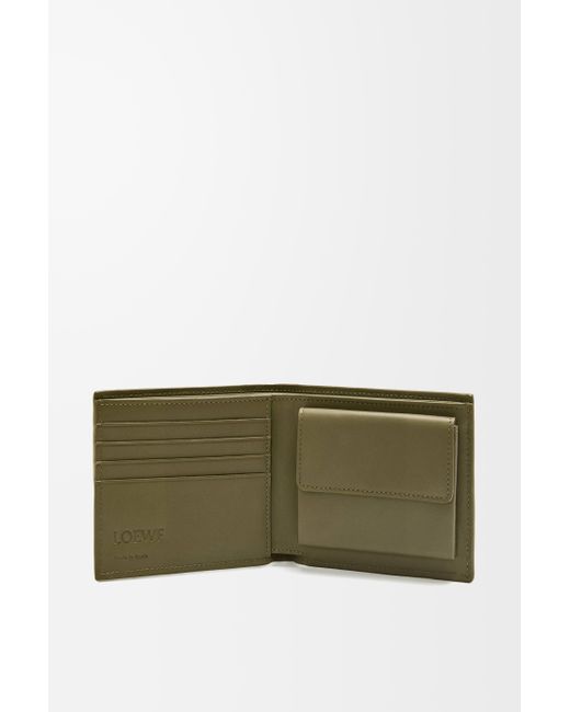 Cartera Con Dos Pliegues Y Monedero En Piel De Cuero Hombre Loewe de hombre de color Green