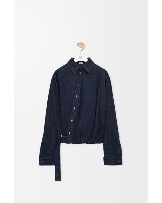 Loewe Blue Draped Denim Skirt