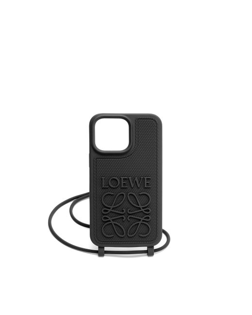 Loewe Luxury Iphone 14 Pro Max Case In Diamond Rubber With A Strap For