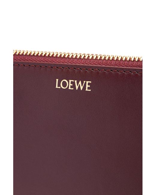 Loewe Red Knot Foil-logo Leather Pouch