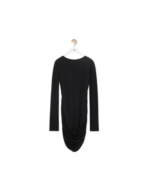 Loewe Black Luxury Draped Dress In Lyocell