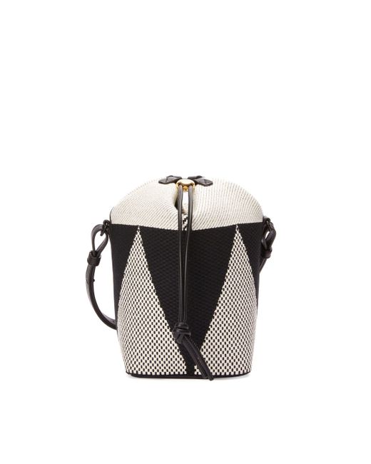 Loewe Black Luxury Small Treasure Bako Bucket In Canvas Jacquard And Calfskin