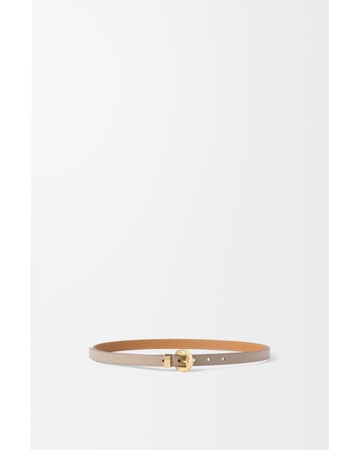 Loewe White Luxury Pebble Belt In Smooth Calfskin
