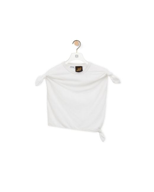 Loewe White Luxury Knot Top In Cotton Blend
