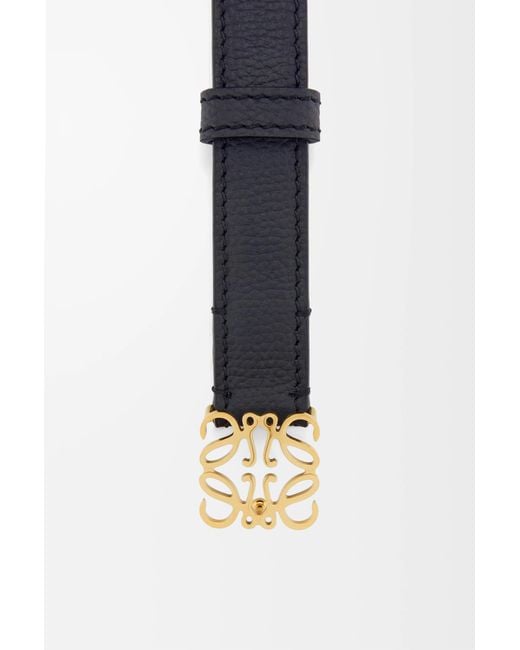 Loewe White Anagram Belt In Pebble Grain Calfskin
