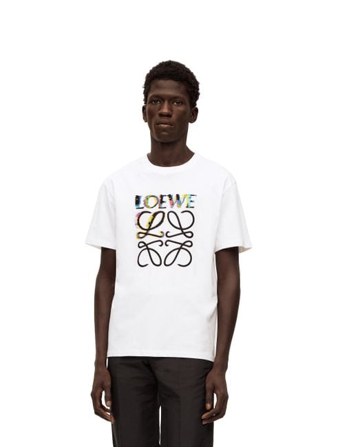 Loewe White Relaxed Fit T-shirt In Cotton for men