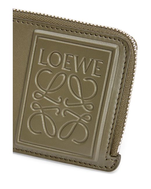 Loewe Green Leather Anagram Card Holder for men