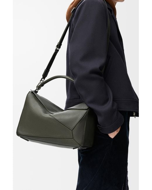 Loewe Green Large Puzzle Bag for men
