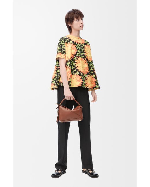 Top Trapecio En Mezcla De Algodón Mujer Loewe de color Metallic