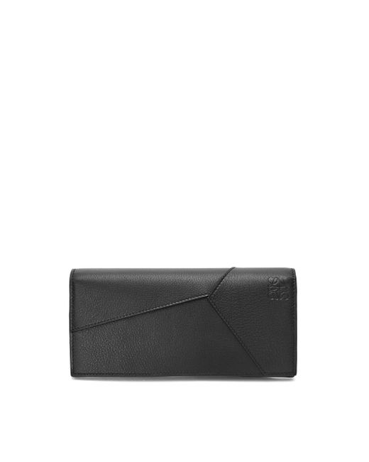 Loewe Gray Puzzle Long Horizontal Wallet In Classic Calfskin for men