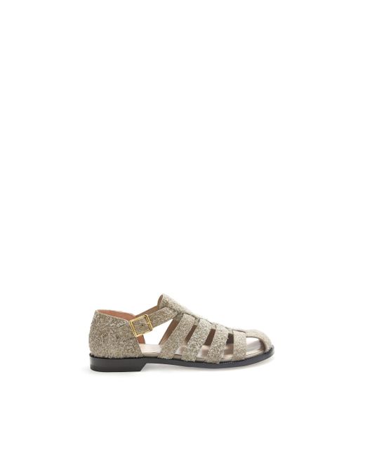 Loewe White Campo Sandal In Brushed Suede