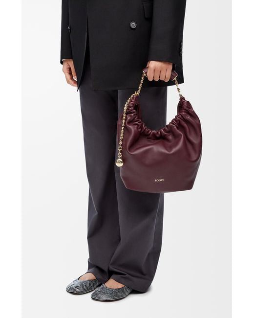 Loewe Purple Small Squeeze Bag In Mellow Nappa Lambskin