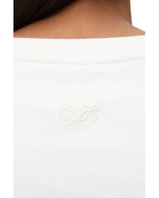 Loewe White Luxury Boxy Fit T-shirt In Cotton Blend For