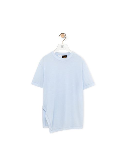 Loewe White Luxury Asymmetric T-shirt In Cotton Blend for men